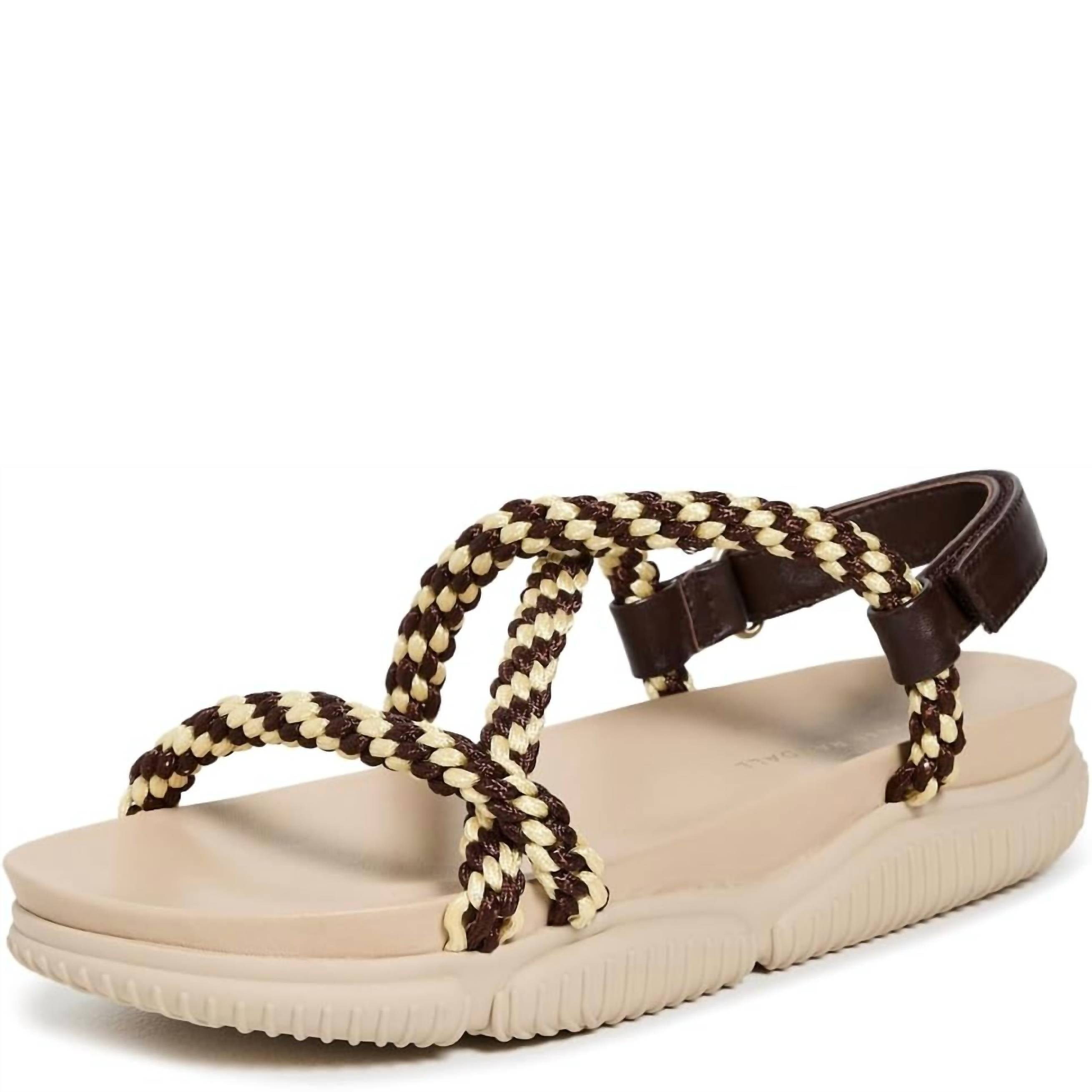 New Loeffler Randall Women's Ozzy Sport Sandals In Cream/Brown/Butter
